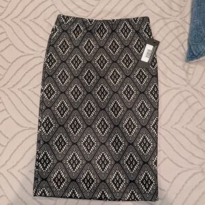 Renee C. Black and White Geometric Pencil Skirt